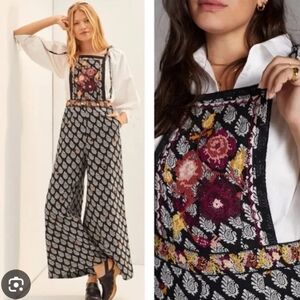 NWT Anthropologie Embroidered Wide Leg Jumpsuit